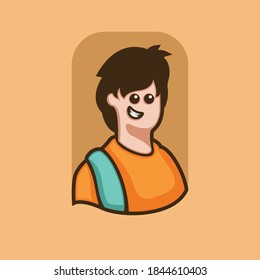 Illustration of cute and cheerful male student