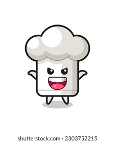 the illustration of cute chef hat doing scare gesture , cute style design for t shirt, sticker, logo element