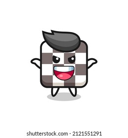 the illustration of cute chess board doing scare gesture , cute style design for t shirt, sticker, logo element