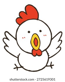 Uma ilustração de um salto de frango bonito.  Ilustração vetorial em um fundo branco.