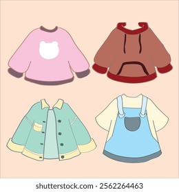 illustration of cute children's clothes