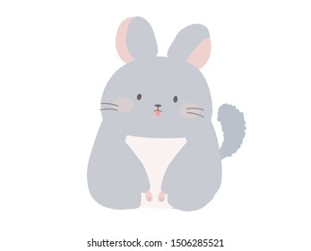 
It is an illustration of a cute chinchilla.
