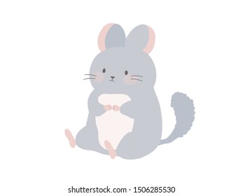 
It is an illustration of a cute chinchilla.
