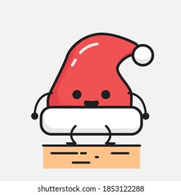 Illustration of Cute Christmas Hat Vector Character