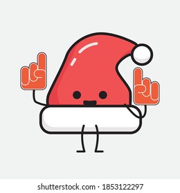 Illustration of Cute Christmas Hat Vector Character