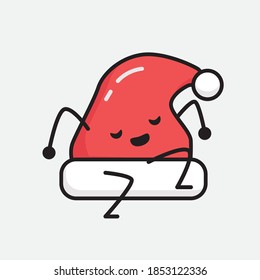Illustration of Cute Christmas Hat Vector Character