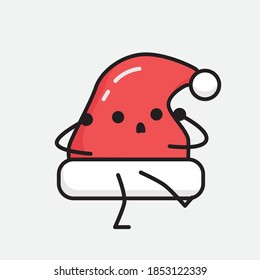 Illustration of Cute Christmas Hat Vector Character
