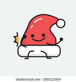Illustration of Cute Christmas Hat Vector Character