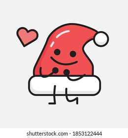 Illustration of Cute Christmas Hat Vector Character