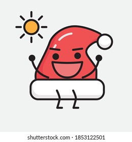 Illustration of Cute Christmas Hat Vector Character
