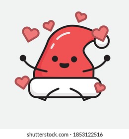 Illustration of Cute Christmas Hat Vector Character