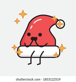 Illustration of Cute Christmas Hat Vector Character