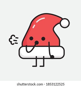 Illustration of Cute Christmas Hat Vector Character