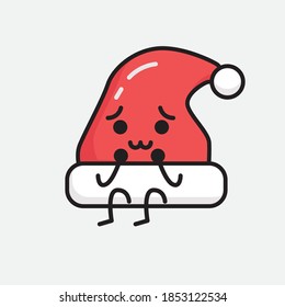 Illustration of Cute Christmas Hat Vector Character