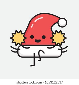 Illustration of Cute Christmas Hat Vector Character