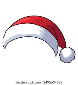 Illustration of cute christmas Santa Claus Hat is isolated on the white background
