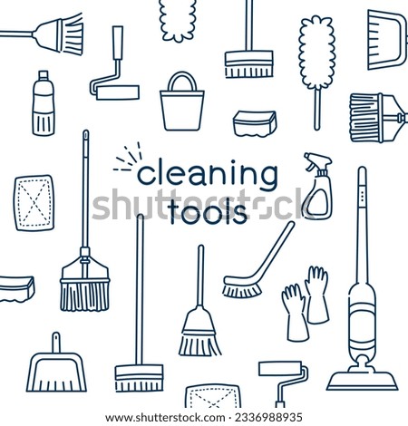 
Illustration of cute cleaning tools