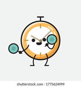 Eine Illustration des Vektorzeichens der Cute Clock