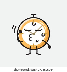 Ilustración del carácter de vector de reloj de cuta