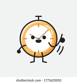 Ilustración del carácter de vector de reloj de cuta