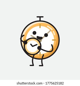 Ilustración del carácter de vector de reloj de cuta
