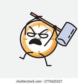 Eine Illustration des Vektorzeichens der Cute Clock