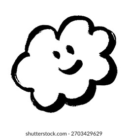 Illustration of a cute cloud with a face