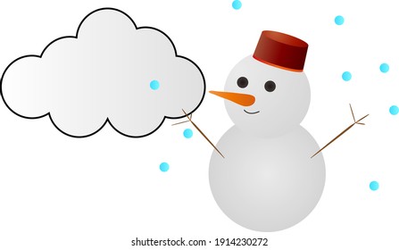 Illustration of cute cloudy then snow