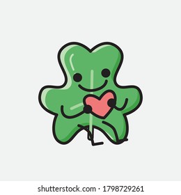 An illustration of Cute Clover Leaf Vector Character