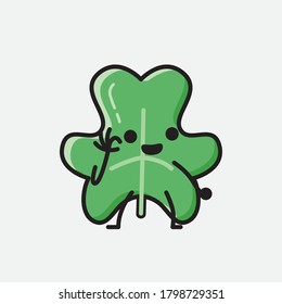 An illustration of Cute Clover Leaf Vector Character