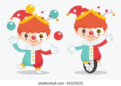 illustration of cute clown