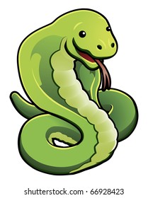 An illustration of cute cobra snake