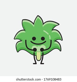 An illustration of Cute Coconut Tree Vector Character 