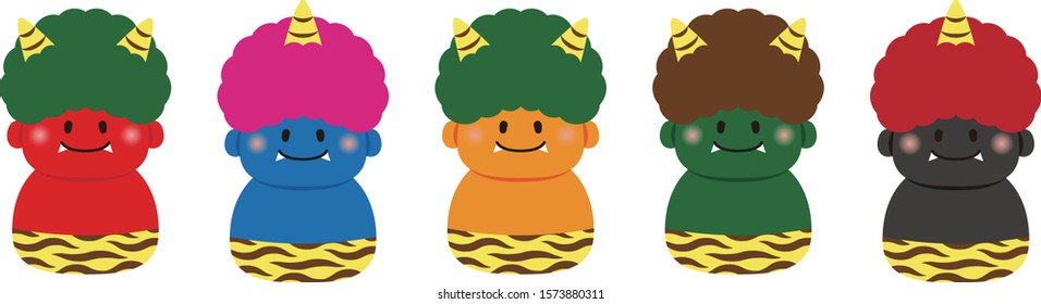 Illustration of cute colorful ogre.
