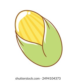 Illustration of cute corn is isolated on the white background
