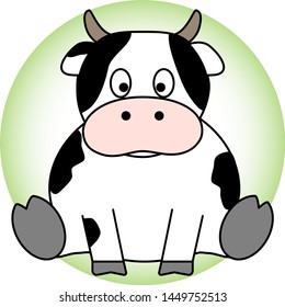 Illustration of a cute cow