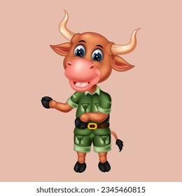 illustration of cute cow cartoon