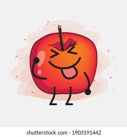 Ilustración del carácter del vector de Apple Cute Crab