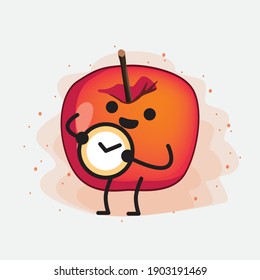 An illustration of Cute Crab Apple Vector Character