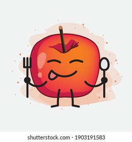 An illustration of Cute Crab Apple Vector Character