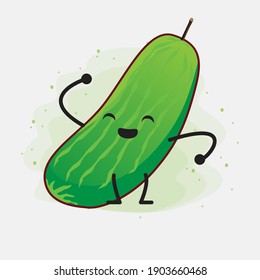 Eine Illustration von Cute Cucumber Fruit Character Vector