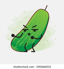 Ilustración del vector de caracteres de fruta de pepino