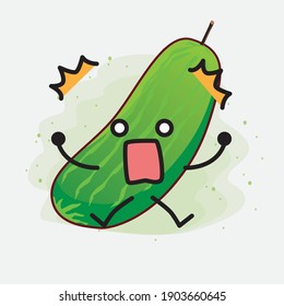 An illustration of Cute Cucumber Fruit Character Vector