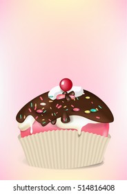 Illustration of cute cupcake