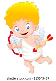 illustration of cute Cupid vector