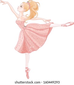 Illustration of cute dancing ballerina