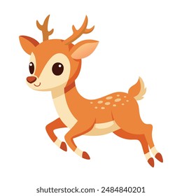 Illustration of Cute Deer animal jump 