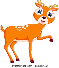 illustration of cute deer cartoon