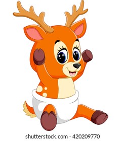 illustration of cute deer cartoon