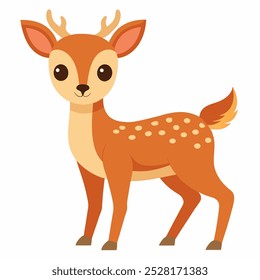 Illustration of Cute Deer Isolated white background 